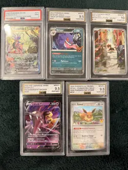 5 Card Pokemon Graded Lot (Gengar,Litleo,Koraidon,Mawile,eevee - Image 1
