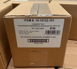 Pokemon Team Rocket's Mewtwo ex League BATTLE DECK DISPLAY CASE Sealed 6 Box - Image 1