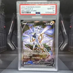 PSA 10 GEM MINT Arceus V Brilliant Stars Full Art Holo Pokemon 166/172 - Image 1