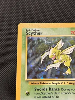 Pokemon TCG Scyther Jungle 10/64 Holo 1999-2000 WOTC Base Set Holo Rare LP - Image 2