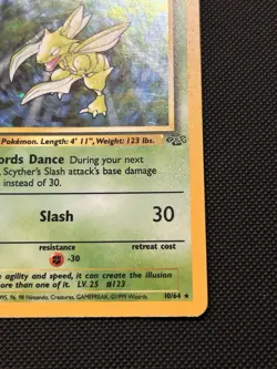 Pokemon TCG Scyther Jungle 10/64 Holo 1999-2000 WOTC Base Set Holo Rare LP - Image 4