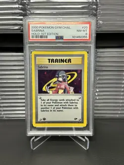 PSA 8 Pokemon 2000 Gym Challenge 1st Edition Sabrina Holo 20/132 *NM / Mint* - Image 1