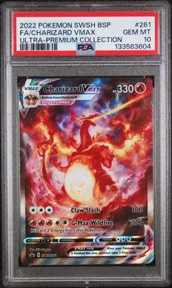 2022 POKEMON SWSH BLACK STAR PROMO #261 FULL ART/CHARIZARD VMAX PSA 10 - Image 1