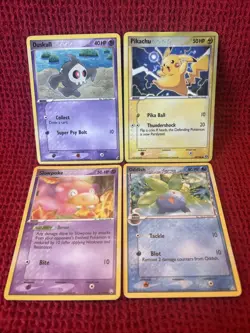Pokemon EX Era Vintage Lot (4) Pikachu Duskull Slowpoke Oddish VLP-HP - Image 1