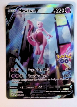 Pokemon GO TCG Mewtwo V 072/078 Alternate Alt Full Art Holo Foil NM 2022 - Image 1