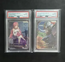Gundam Card Game Lacus Clyne EX-RP002 PSA 10 + EX Base Freedom EX-BP002 PSA 10 - Image 1