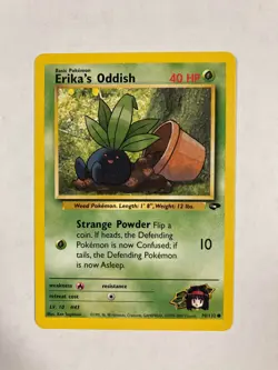Pokemon TCG Erika's Oddish 70/132 Gym Challenge card - Image 1