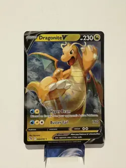 Pokemon TCG Dragonite v Holo Rare Card 49/78 Pokemon Go LP - Image 1