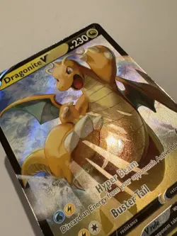 Pokemon TCG Dragonite v Holo Rare Card 49/78 Pokemon Go LP - Image 4