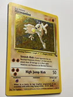 Hitmonlee 7/62 Base Set Fossil Set Holo Pokemon Card | LP - Image 2