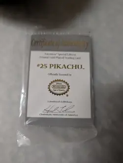 Pikachu 1999 Pokemon 23K Gold-Plated Burger King Nintendo Trading Card No Box - Image 2