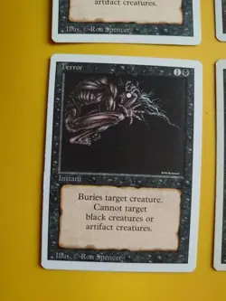 Terror. Playset Instant Revised. Old Vintage. Magic the Gathering 4 Card. - Image 5