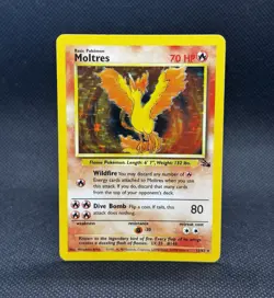 Moltres 12/62 Holo Rare Fossil Card LP Pokemon TCG - Image 1