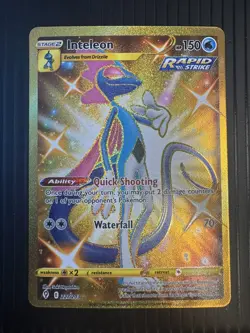 Inteleon 227/203 Gold Secret Rare Evolving Skies Pokemon Card Near Mint - Image 1