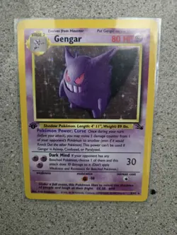 1st Edition Fossil Gengar Holographic Pokemon Card Original - Image 1