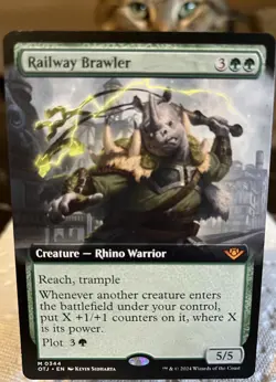 Magic MTG Railway Brawler - Outlaws of Thunder Junction *Extended Art* NM Mythic - Image 2