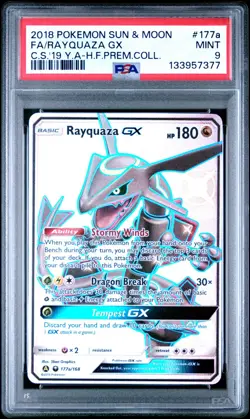 2018 POKEMON SUN & MOON CELESTIAL STORM 177A RAYQUAZA GX PSA 9 POKEMON TCG - Image 1