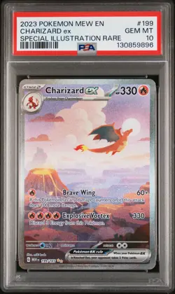 2023 POKEMON MEW EN-151 SPECIAL ILLUSTRATION RARE #199 CHARIZARD EX PSA 10 - Image 1
