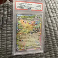 Pokemon Prismatic Evolutions Leafeon ex 006/131 Surprise Box Stamped PSA 10 - Image 1