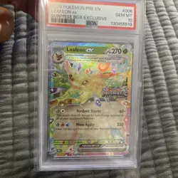 Pokemon Prismatic Evolutions Leafeon ex 006/131 Surprise Box Stamped PSA 10 - Image 3