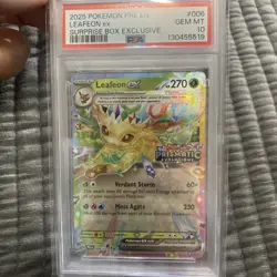 Pokemon Prismatic Evolutions Leafeon ex 006/131 Surprise Box Stamped PSA 10 - Image 4