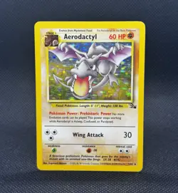 Pokemon TCG Aerodactyl 1/62 Fossil Holo Rare Unlimited Vintage WOTC 1999 MP - Image 1