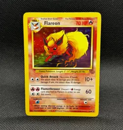 Flareon Jungle Holo Rare Unlimited 3/64 70 HP Stage 1 Pokemon TCG English - Image 1