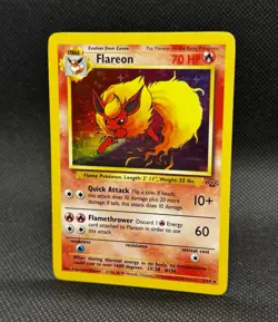 Flareon Jungle Holo Rare Unlimited 3/64 70 HP Stage 1 Pokemon TCG English - Image 2