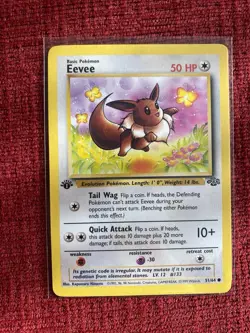 1st Edition Eevee 51/64 Jungle Set Rare Vintage 1999 Pokemon Card LP - Image 1