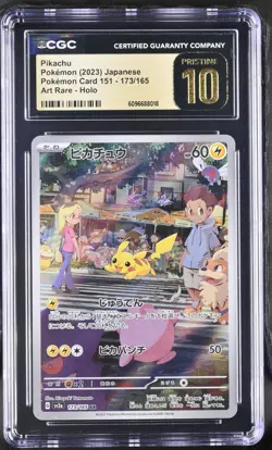 Pokemon Card Japanese CGC PRISTINE 10 Pikachu AR 151 SV2a 173/165 - Image 1
