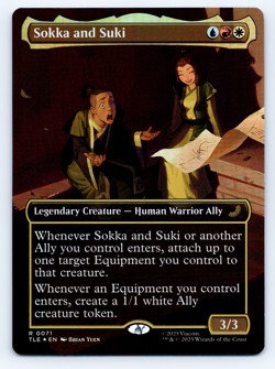 Avatar Sokka and Suki FOIL Borderless R 71 Magic the Gathering Scene Card - Image 1