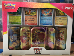 Pokemon Scarlet & Violet - 151 Costco Bundle (5-Pack) Mini Tins w/ 4 Promo Cards - Image 1