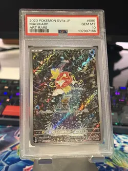 Pokemon Card Magikarp PSA10 080/073 AR Japanese Triplet Beat 2023 SV1a Holo Rare - Image 1