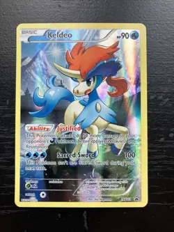 Pokemon TCG Keldeo XY118 XY Black Star Promo Full Art Holo Card LP Condition - Image 1