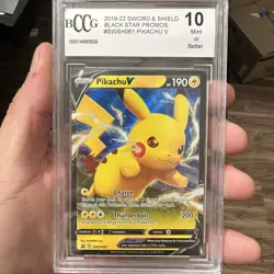 Pikachu V SWSH061 BLACK STAR Pokemon Card TCG 2021 SWSH BCCG 10 MINT - Image 1
