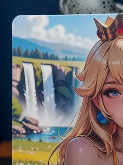 1/1 Only 1 Made Princess Peach Waterfall Mario Customs Waifu Card Size 5x3.5 - Image 2
