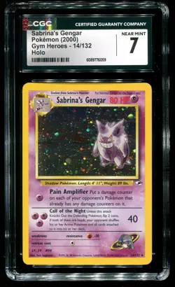 CGC 7 Sabrina's Gengar Holo Rare Gym Heroes 2000 Pokemon Card #14 - Image 1