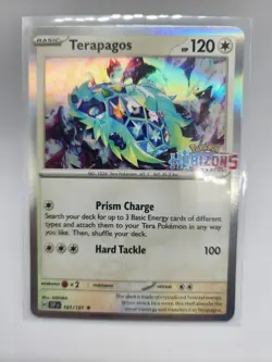 Terapagos 161/191 Stamped Pokemon Horizons Promo Holo Rare Pokemon Card NM - Image 1