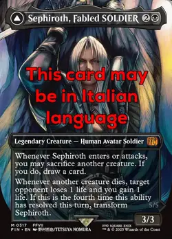 MTG SEPHIROTH, FABLED SOLDIER 317 EXC SEPHIROTH, SOLDIER LEGGENDARIO FIN X IT - Image 1