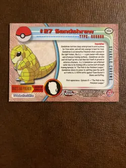 2000 Pokemon Topps Chrome Sandshrew SPARKLE. - Image 3