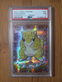 2000 TOPPS CHROME POKEMON #27 SANDSHREW TEKNO PSA 7 (Pop 1 of 3) - Image 1