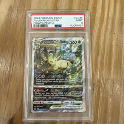 2023 POKEMON SWORD & SHIELD CROWN ZENITH #GG35 FULL ART/LEAFEON VSTAR PSA 9 - Image 1