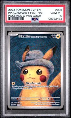 PIKACHU WITH GREY FELT HAT Scarlet & Violet Van Gogh Promo #085 PSA 10 Pokemon - Image 1