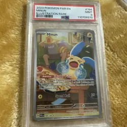 PSA 9 PAR EN Minun #194 IR - 2023 Pokemon Sv04: Paradox Rift 194/182 - Image 1