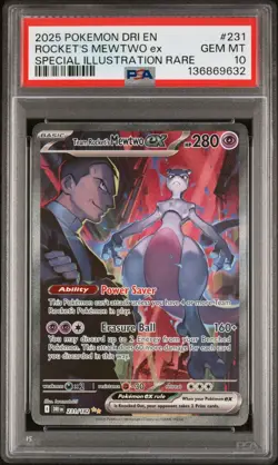 Pokemon TCG - Team Rocket's Mewtwo - Destined Rivals SIR #231 - PSA 10 - Image 1