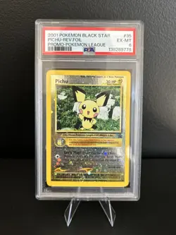 2001 Pokemon Black Star Pichu Reverse Foil #35 PSA 6 - Image 1