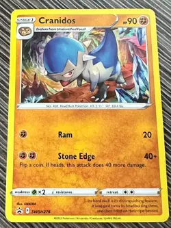 Pokemon TCG Cranidos SWSH274 Sword & Shield Black Star Promo COSMO HOLO NM/M - Image 1