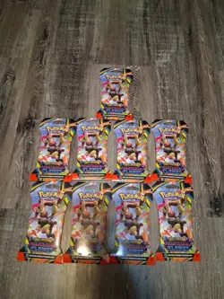 9 Booster Packs of Pokemon Mega Evolution Phantasmal Flames Factory Sealed New - Image 1