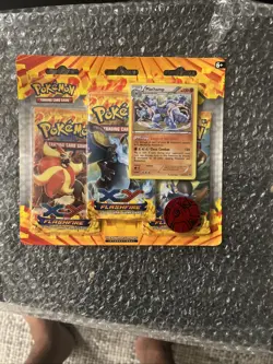 POKEMON XY Original 2014 3-Pack FLASHFIRE Blister Booster with MACHAMP SEALED - Image 1