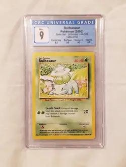 Pokemon TCG Bulbasaur Base Set 44/102 Regular Unlimited Common CGC 9 - Image 1